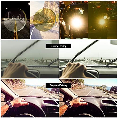 B BLOOMOAK Day Night Driving Glasses- Anti-Glare Night Vision Glasses Men Polarized Sunglasses for Fishing Driving Filter Dazzling Glare from Headlights