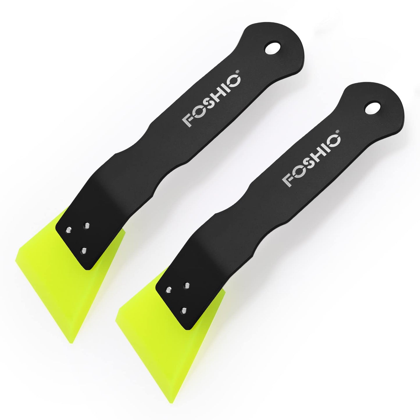 FOSHIO 2 Pack Small Squeegee for Vinyl, Stainless Steel Handle Mini Squeegee for Mirror Shower Glass Door Window Cleaning, Car Light, Bumper Vinyl
