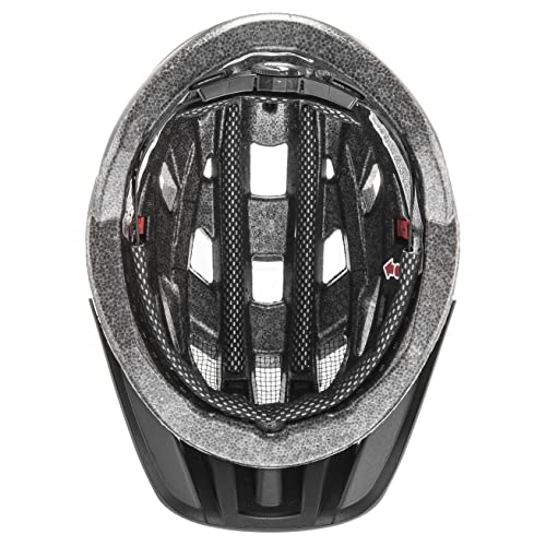 uvex i-vo cc - Lightweight All-Round Bike Helmet for Men & Women - Individual Fit - Upgradeable with an LED Light - Black-Smoke Matt - 52-57 cm