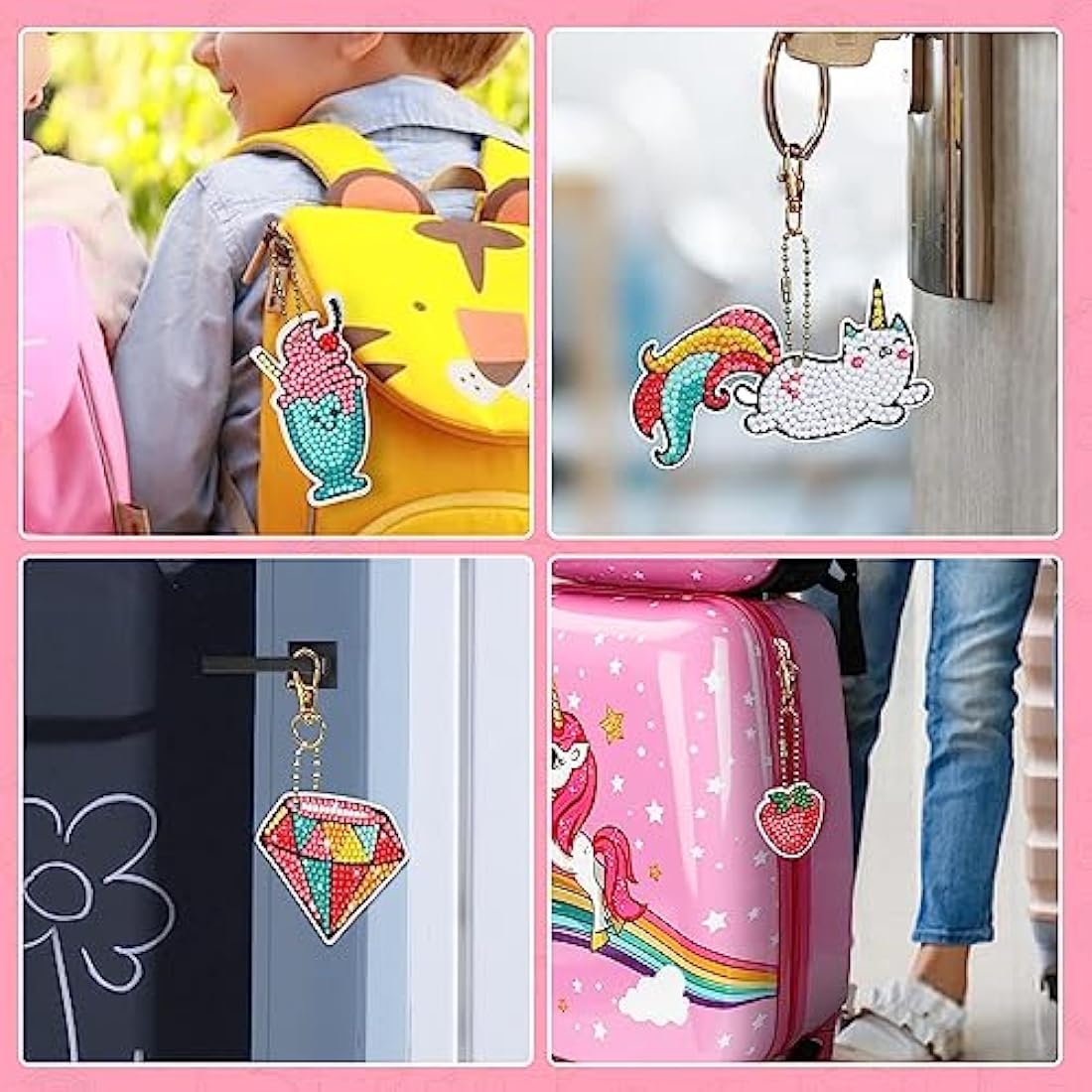 Gifts for 5 6 7 8 9 10 Year Old Girls: Birthday Presents - DIY Diamond Keychain Arts Craft Mosaic Kits Toys for Girl - Easter Gifts for Kids - Daughter, Big Sister, Niece, Granddaughter Teen Girls
