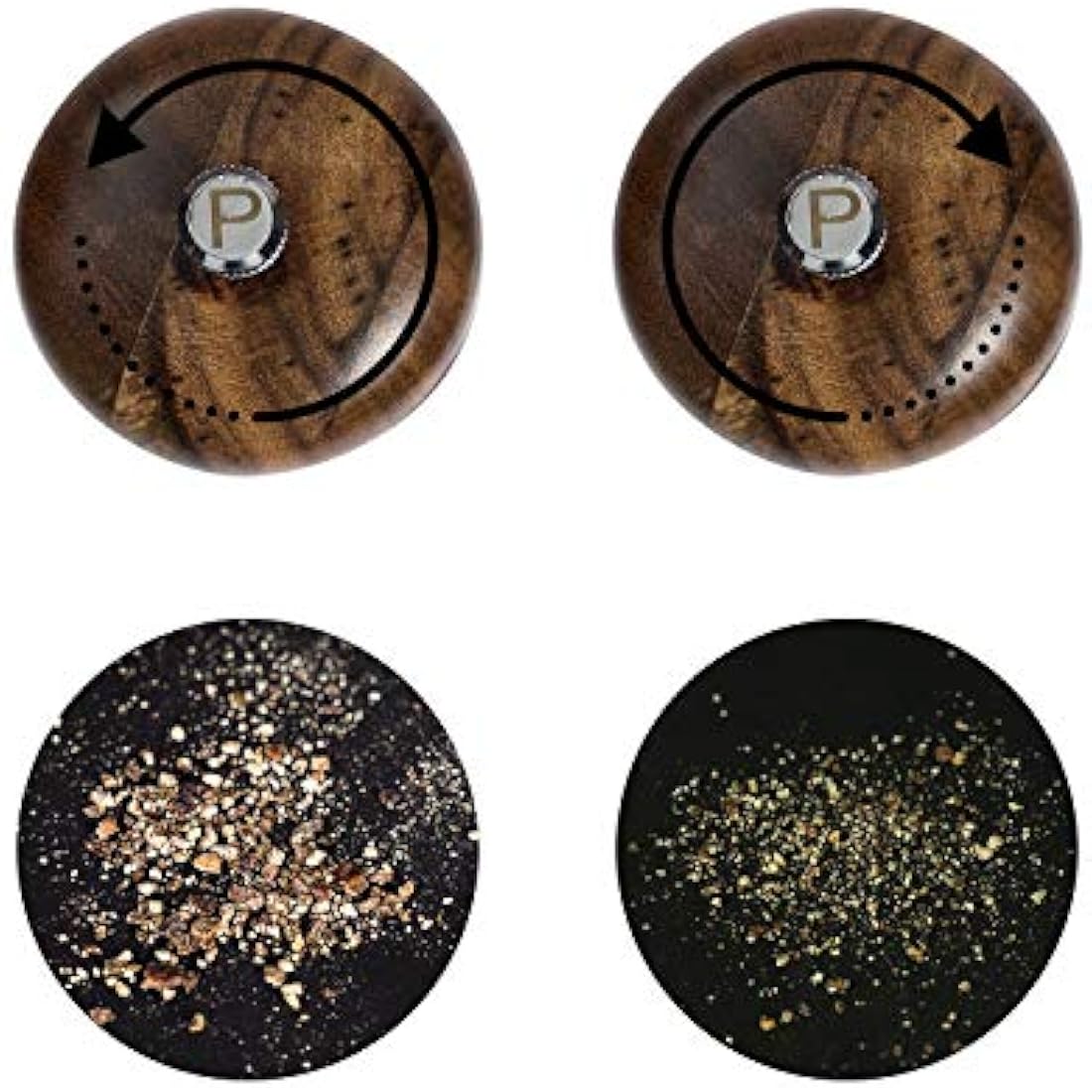 DeroTeno Pepper Mill, Pepper Grinder with Adjustable Ceramic Grinder, Acacia Wood, Height 30 cm