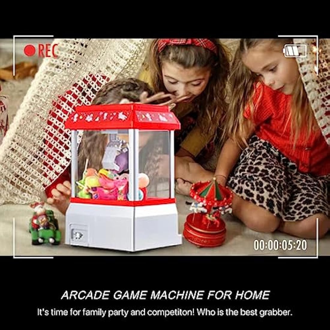VISATOR Claw Machine Arcade Game Candy Grabber Machine Mini Vending Machine For Kids Gumball Machine Sweet Grabber Machine Prize Sweet Dispenser Grab Machine For Party Birthday For Girls Boys