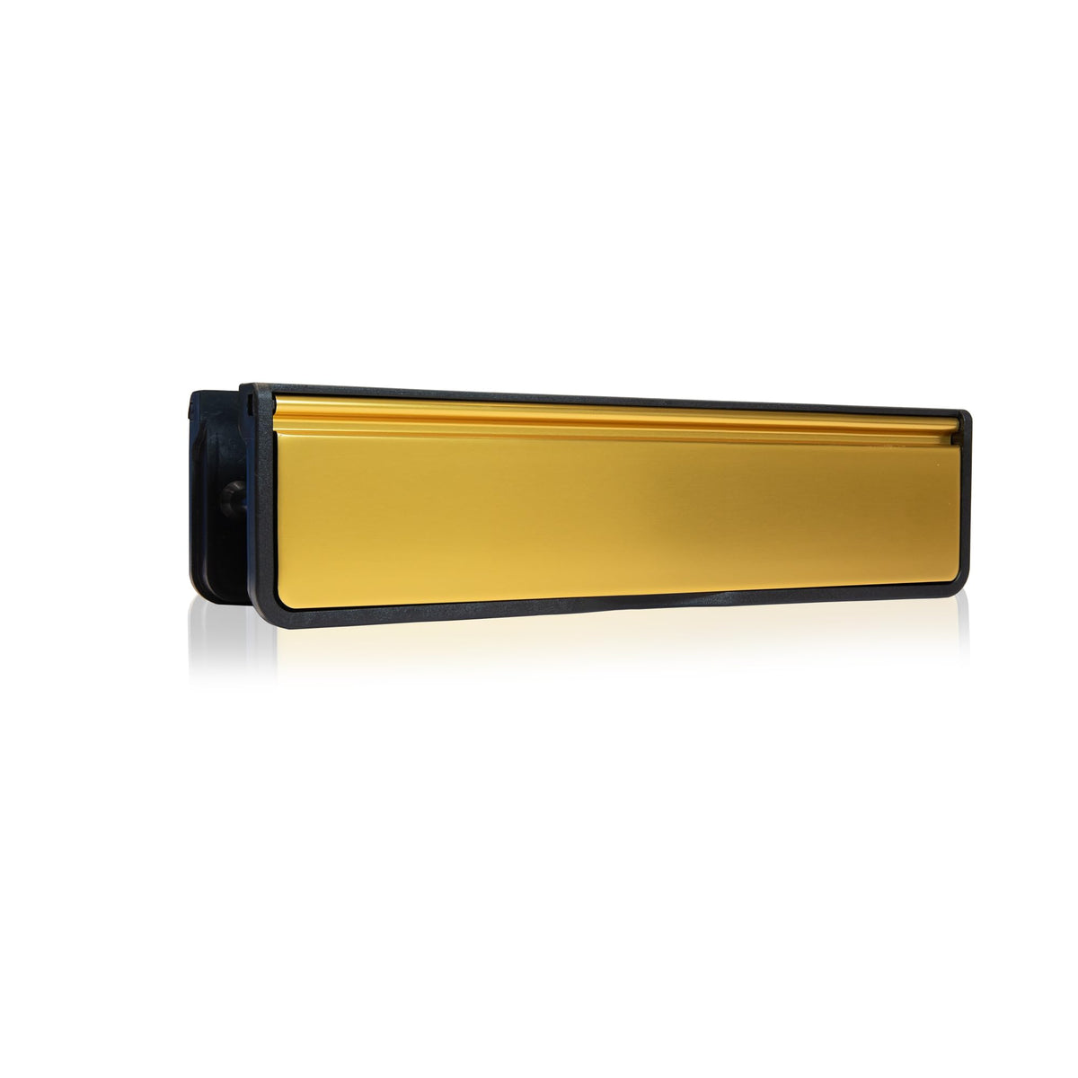 Xfort MailPlate Luxe 12" Letterplate Satin Brass, Premium Draught Proof Postal Letterbox, Telescopic Sleeved Letter Box For uPVC Doors With 20-40mm