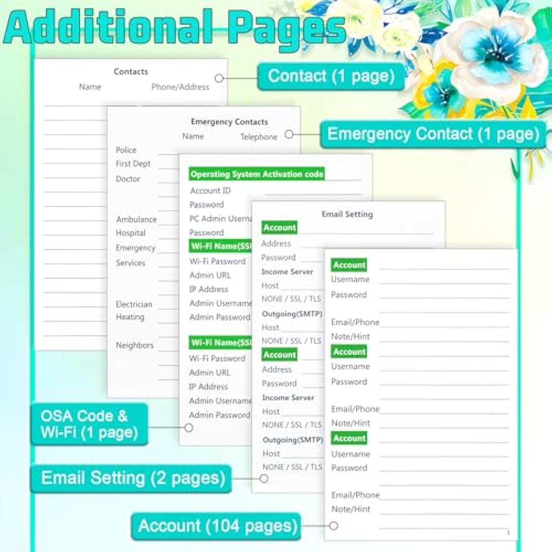Password Keeper Journal Notebook for Computer & Website Logins Purple