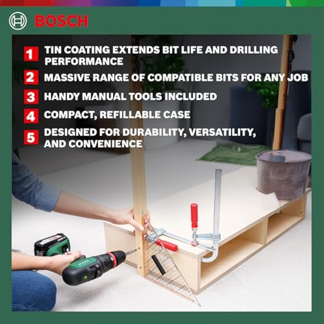 Bosch Accessories 103-Pieces X-Line Titanium Drill and Screwdriver Bit Set (for Wood, Masonry and Metal, Accessories Drills)