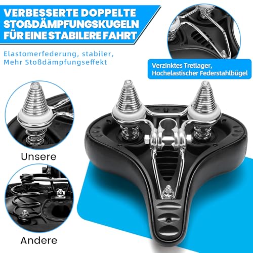 CDYWD Comfortable Bicycle Saddle for Men and Women, Wide Soft Bicycle Saddle, Ergonomic Comfortable Padding Bicycle Seat, Universal Replacement