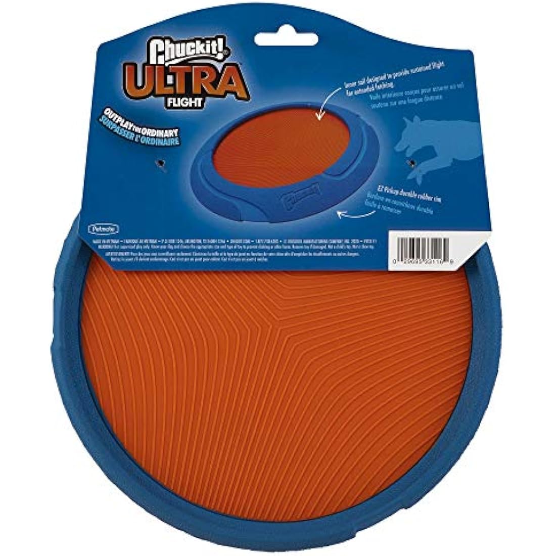 Chuckit! Ultra Flight Frisbee Rubber Dog Toy Extended Distance & Flight Time For Interactive Fetch Play