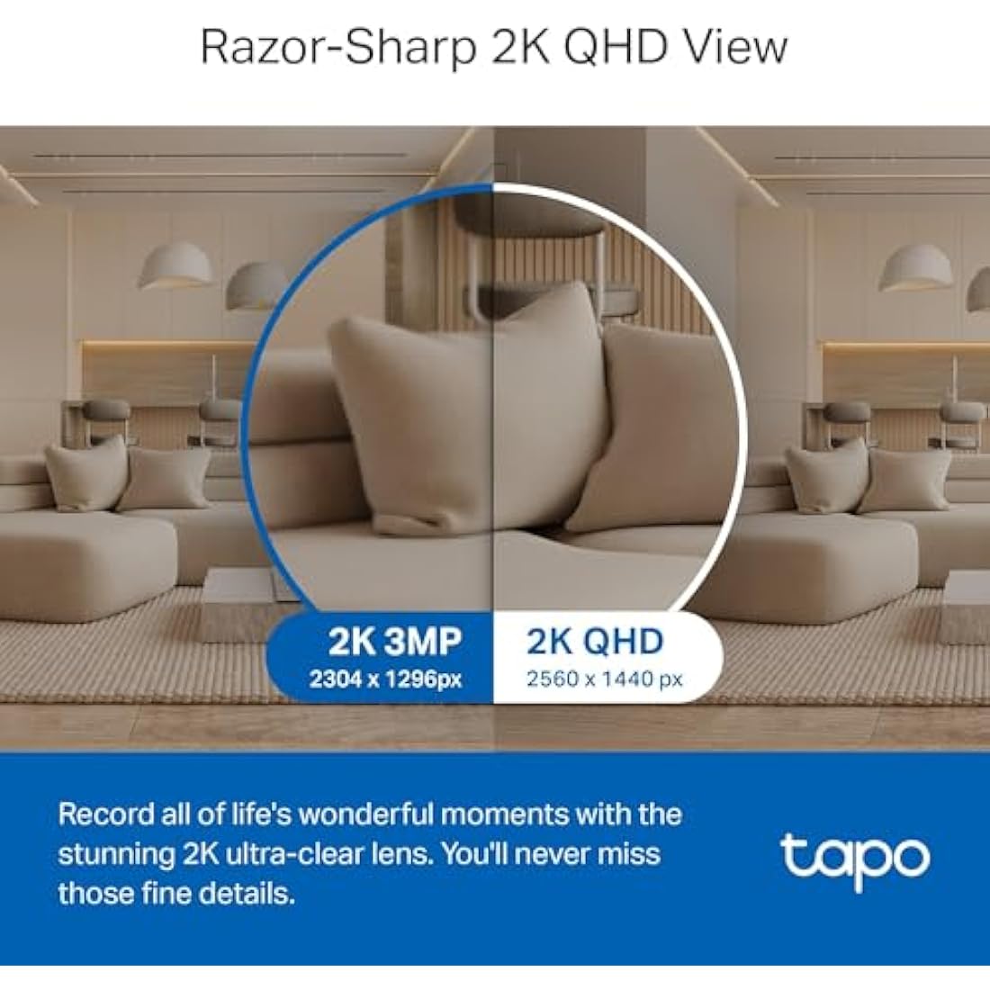 Tapo C220 2K Pan/Tilt Indoor Camera, WiFi Security Camera, AI Detections, Customizable Privacy Mode, 2-Way Audio, Night Vision, Cloud and Local Storage, Works With Alexa and Google, No Monthly Fee