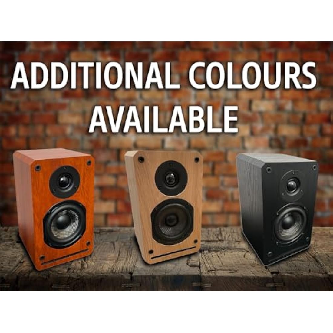 Roxel RBS-300 Passive Bookshelf Speaker, Black Wood Effect Cabinet with 4 inch Enhanced Carbon Fibre Woofer, 1 Inch Silk Dome Tweeter, Detailed and Refined Sound150W RMS (Black Wood)
