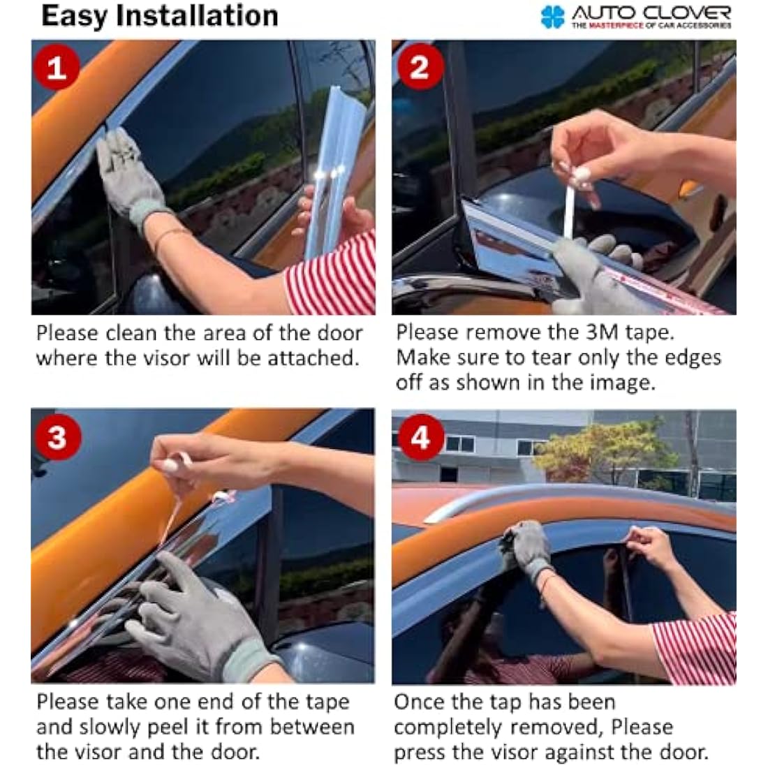 AUTO CLOVER Wind Deflectors Set for Toyota Highlander 2021+ (6 pieces)