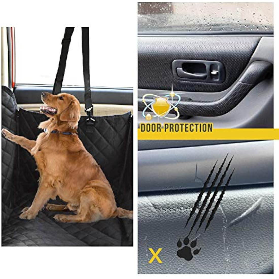 vailge Dog Seat Cover for Back Seat, 100% Waterproof Dog Car Seat Covers with Mesh Window, Scratch Prevent Antinslip Dog Car Hammock, Car Seat Covers for Dogs, Dog Backseat Cover,Standard
