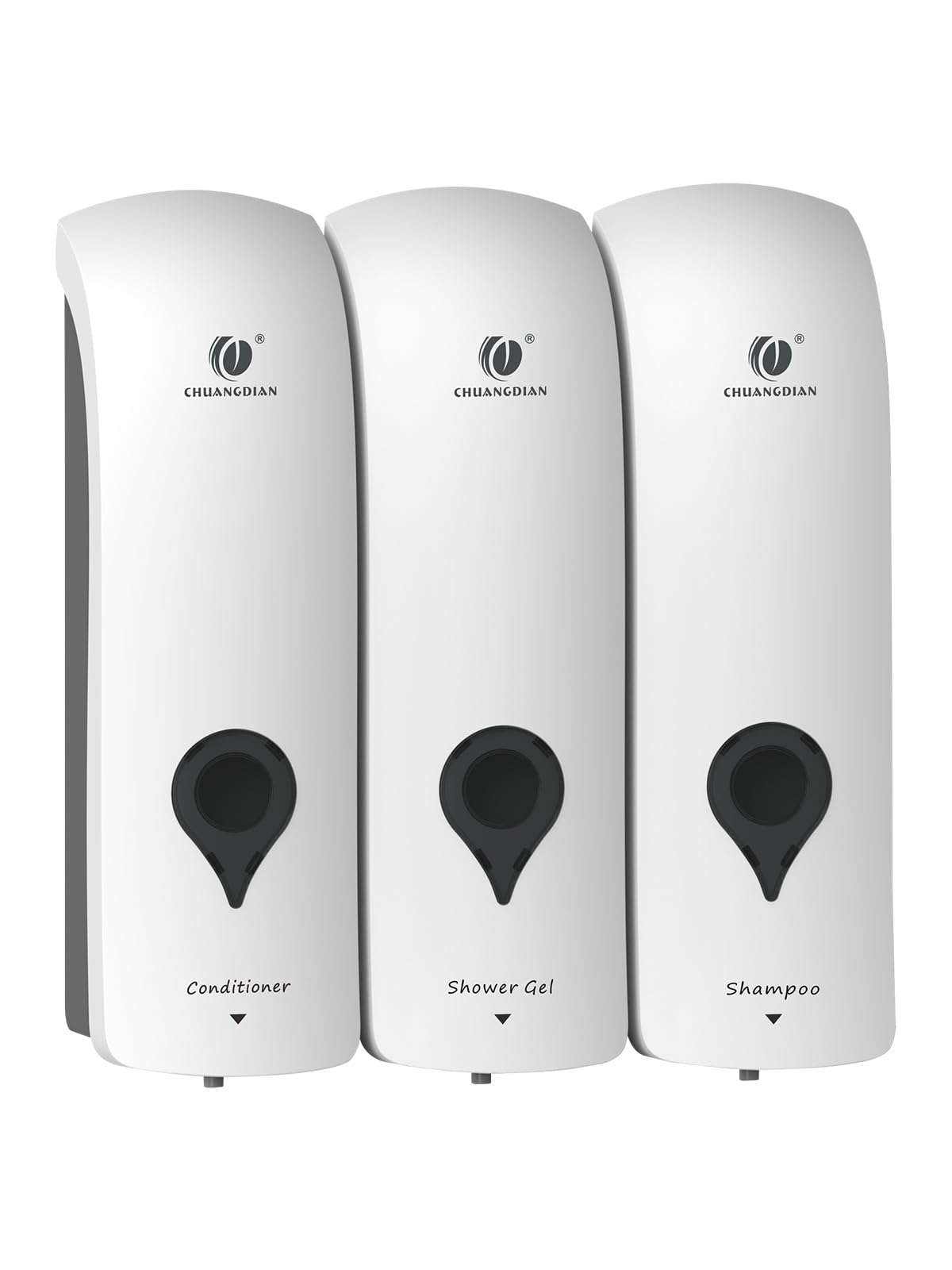 Triple Shower Gel Dispenser Shampoo and Conditioner Dispenser Wall Mounted No Drill Lotion Container 3 in 1 Liquid Pump Soap Dispenser Bathroom for