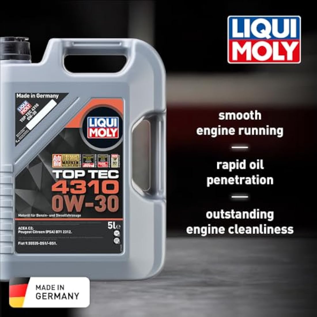 LIQUI MOLY Top Tec 4310 0W-30 | 5 L | Synthesis technology motor oil | SKU: 2362