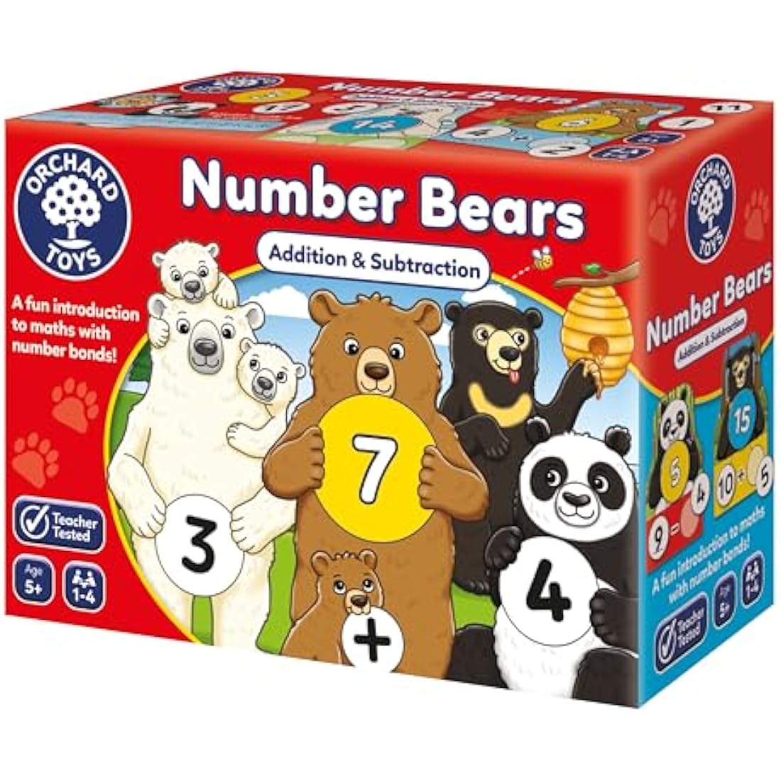 Orchard Toys Number Bears Maths Games for Children to Learn Addition & Subtraction and Number Bonds to 20, First Board Game for Kids, Makes Learning Maths Fun, Educational Toys for 5+ Year Olds
