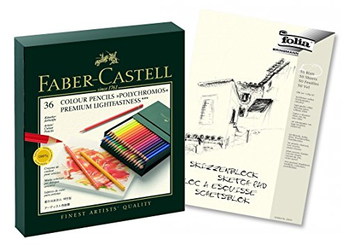 Faber-Castell 110092 - colored pencils, polychromos, pack of 36, studio box., 36er Atelierbox | POLYCHROMOS, 1