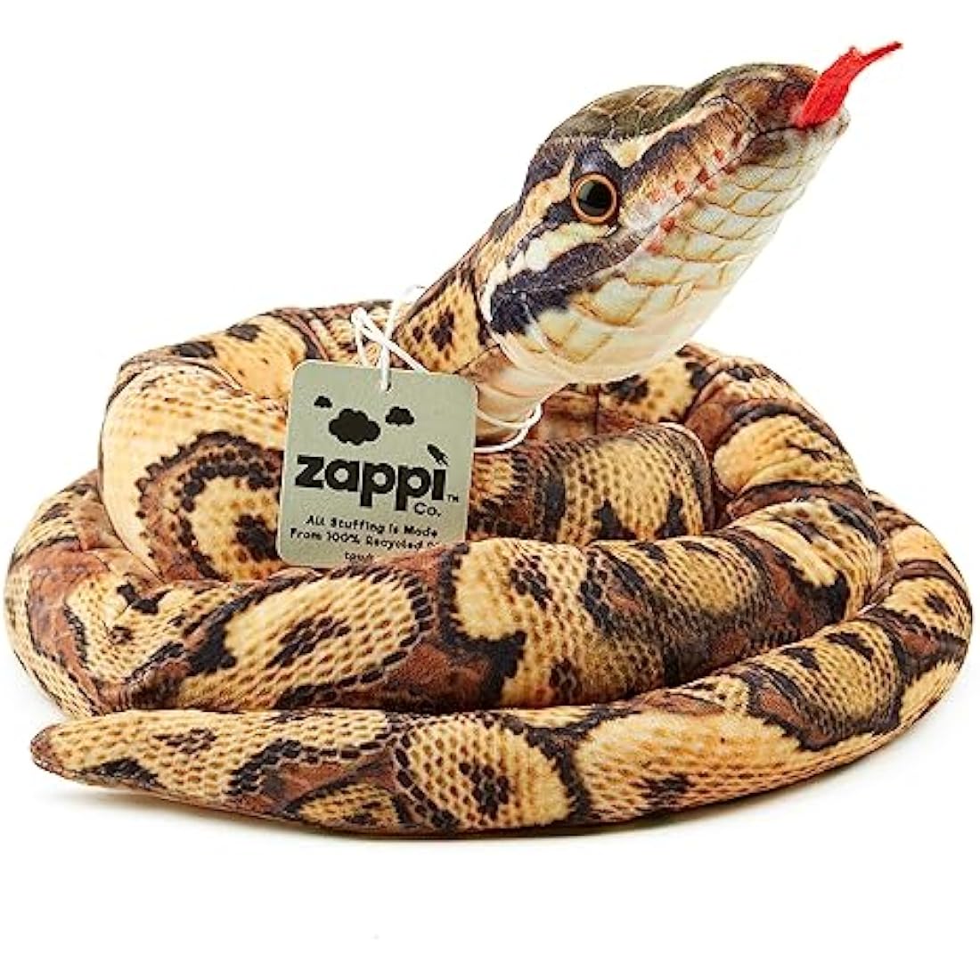 Zappi Co Kids Stuffed Soft Cuddly Plush Snake Toy-Part of Safari Animals Collection, Perfect for Kids (180 cm Length)(Burmese Python)