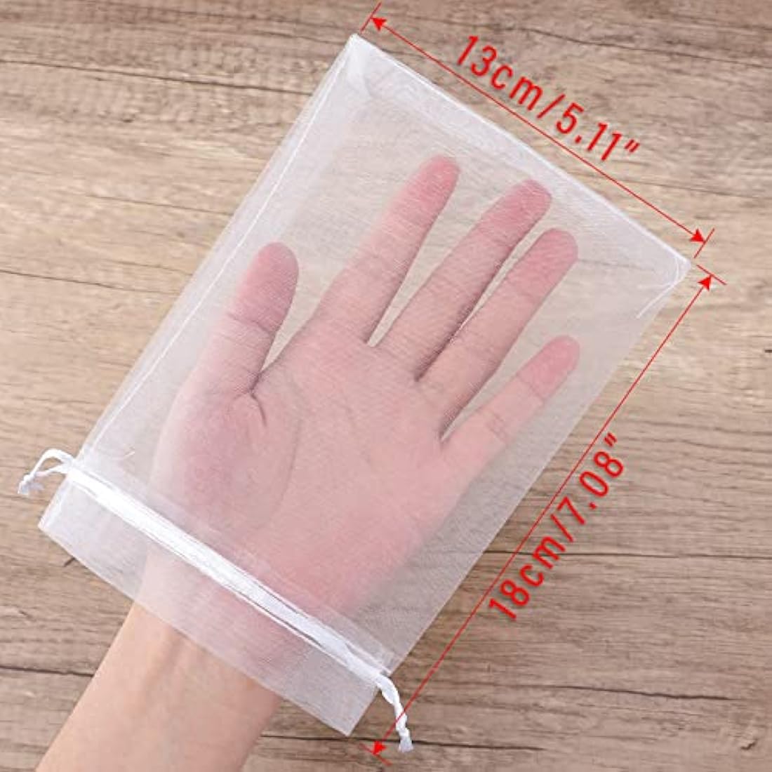 G2PLUS White Organza Gift Bags: 13x18 CM Clear Mesh Pouches, 100 PCS Organza Jewellery Bags, Large Favour Pouches for Wedding, Birthday Party Supplies
