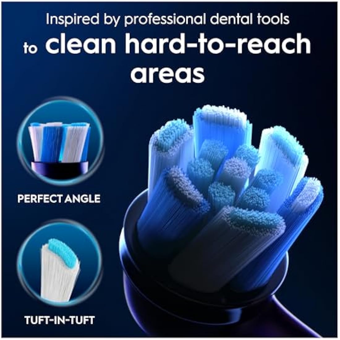 Oral-B iO Ultimate Clean Electric Toothbrush Head, Oral B Electric Toothbrush Heads, Twisted & Angled Bristles for Deeper Plaque Removal, Pack of 4 Toothbrush Heads, Black