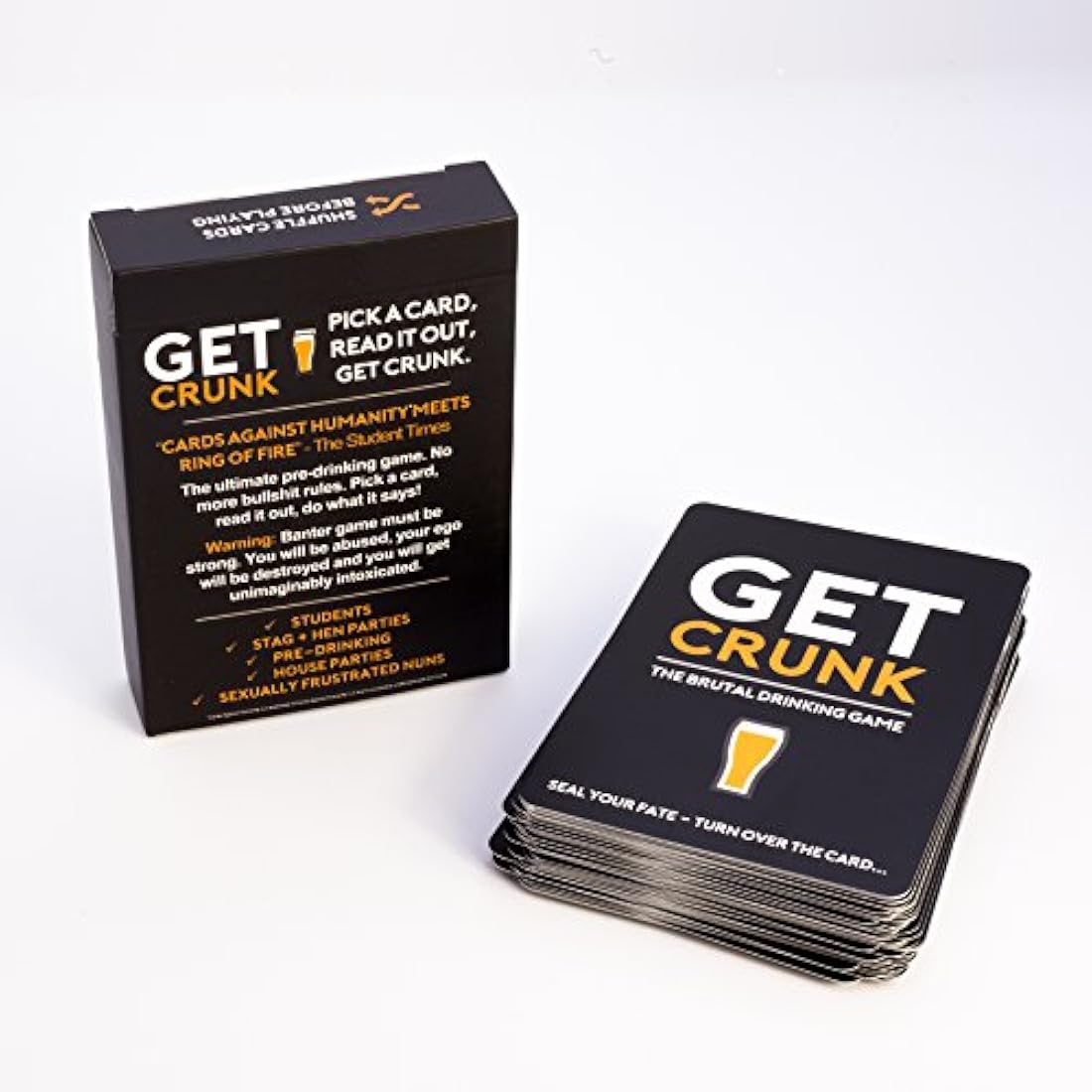 Get Crunk - The Brutal Card Drinking Game for Students, Pre Drinks, Stag & Hen Parties. You will be abused!