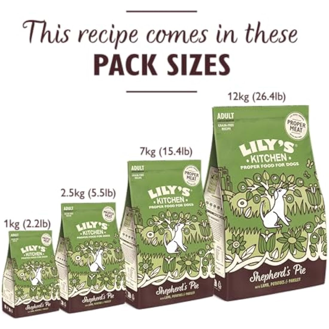 Lily’s Kitchen Made with Natural Ingredients Adult Dry Dog Food Shepherd’s Pie Balanced Recipe 7kg Bag