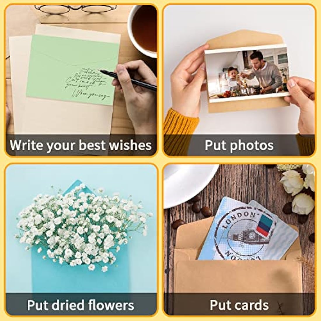 60 Pcs Small Multi Color Envelopes - Cute Tiny Envelopes for Christmas, Thanksgiving, Wedding, Birthday Party Supplies (6 Colors)