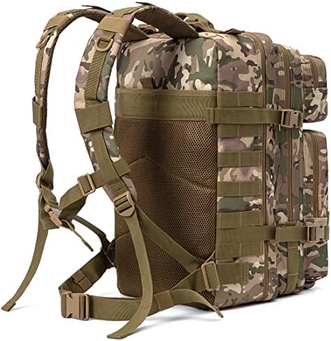 QT&QY 45L Military Tactical Backpacks Molle Army Assault Pack 3 Day Bug Out Bag Hiking Treeking Camouflage Hunting Rucksack