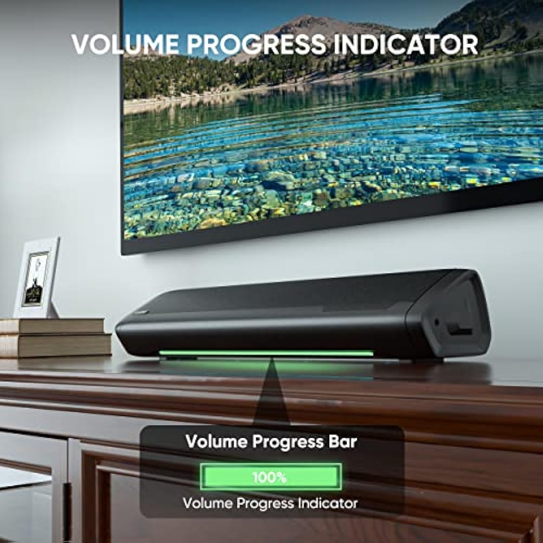 Saiyin Sound Bar for TV, Soundbar with Bluetooth 5.3,Optical, AUX Inputs, 17-Inch Small TV Sound Bar Speakers with Visual Volume Adjustment (17 inch, Balck, DS6305)
