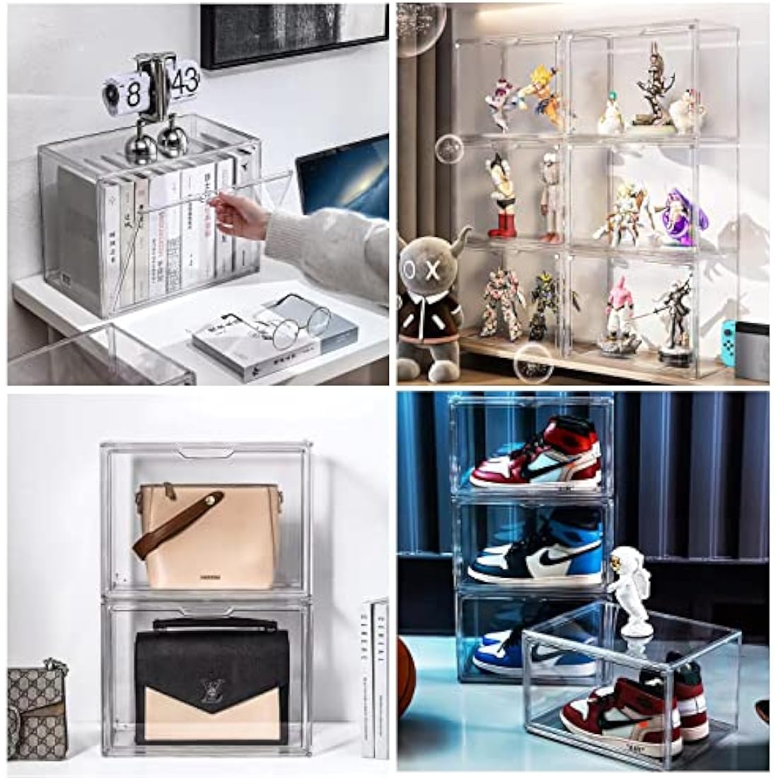 Siyecioa Acrylic Display Case for Collectibles, Transparent Acrylic Display Box with Door, Organizer & Protectors for Pop Figures, Funko Pop、Blind Box、Lego、Minifigure Figurines、Trophy（36×22×27cm）