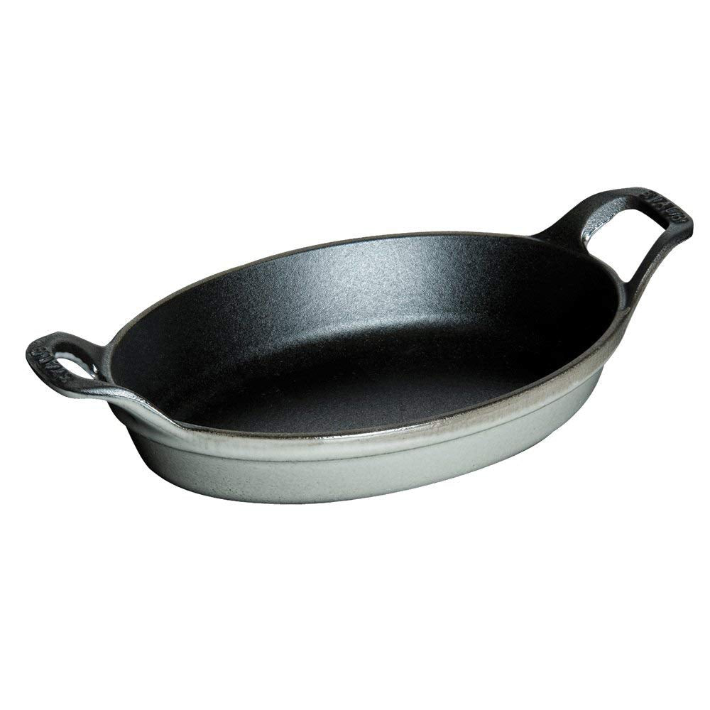 STAUB 40509-562-0 Oval Roasting Dish, 24 cm, Graphite Grey