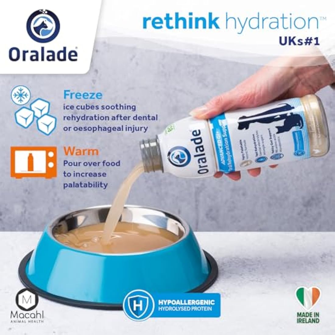 Oralade - Advanced GI+, Oral Rehydration & Gut Support for Pets - Fast and Effective Hydration - Roast Chicken Flavour - Suitable for All Ages - 500ml