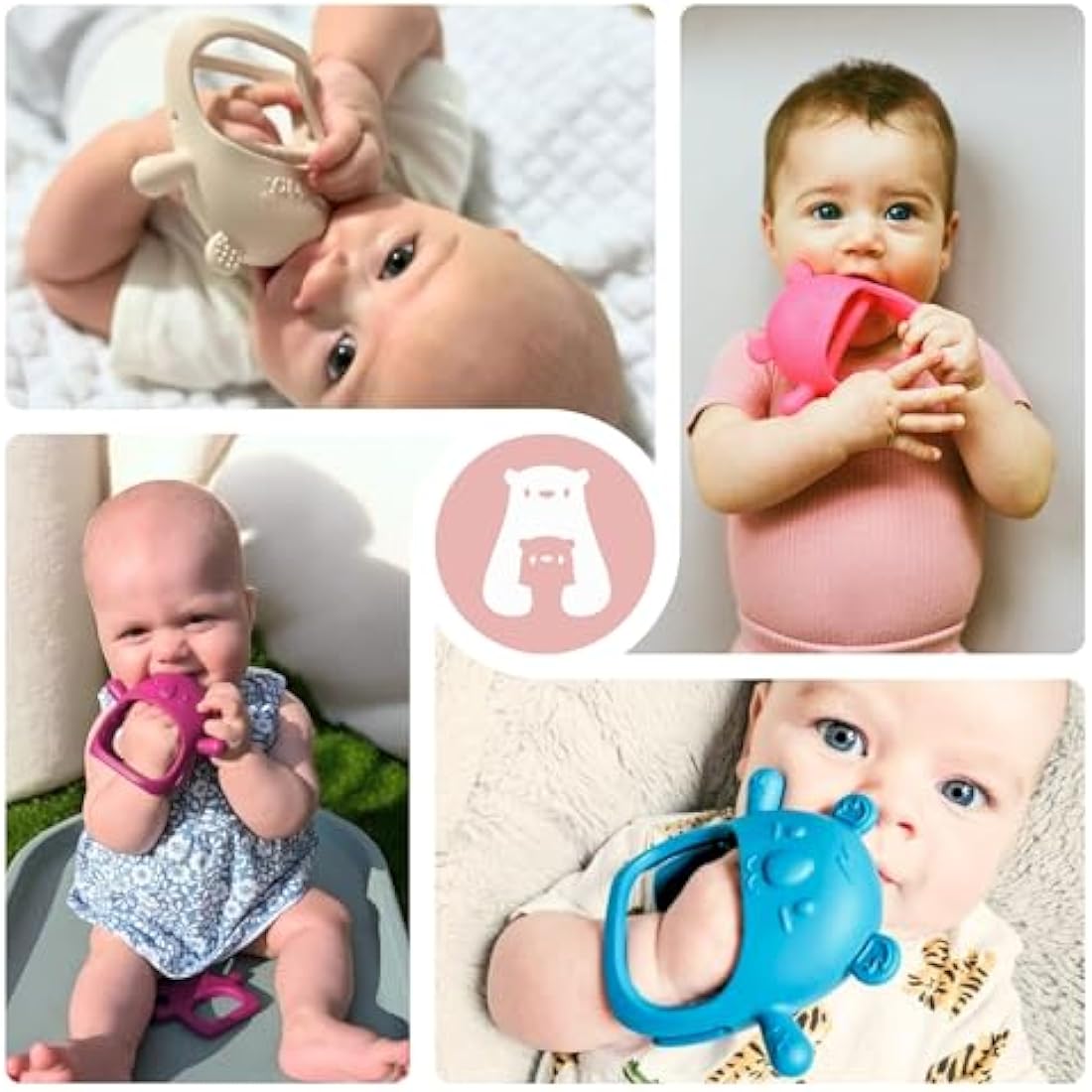 Infatot® Teething Toys for Baby Gifts – 2-Pack Koda Koala Teether Mitten Glove, Soothing Hand Teethers for Infants, Baby Toys 0-6 Months and Up, Newborn Essentials for Teething Relief, Jade Green