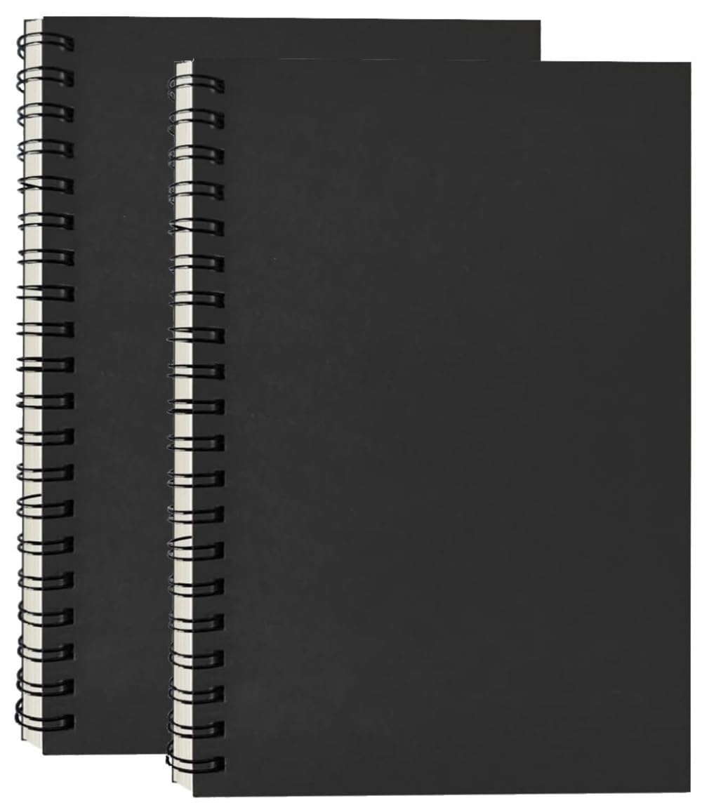 2Pack A4 Sketch Books 160GSM Thick Paper Spiral Bound Sketchbook Hardback Sketch Pad for Drawing and Sketching 30 Sheets/60 Pages(A4-2Pack)