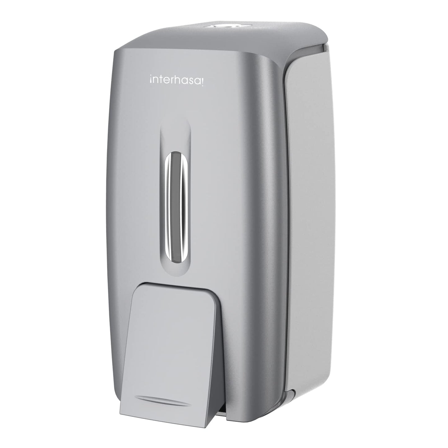 Interhasa! Wall Mount Manual Soap Dispenser 800ml - Commercial Gel Liquid Wall Mounted Self Adhesive for Home Bathroom (Silver)