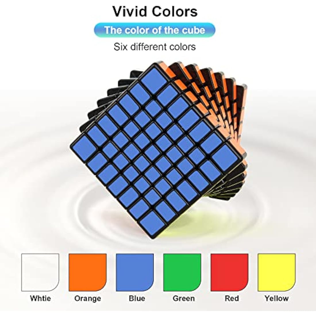 ROXENDA Speed Cube, Original Speed Cube Super-Durable Sticker with Vivid Colors (7x7x7)