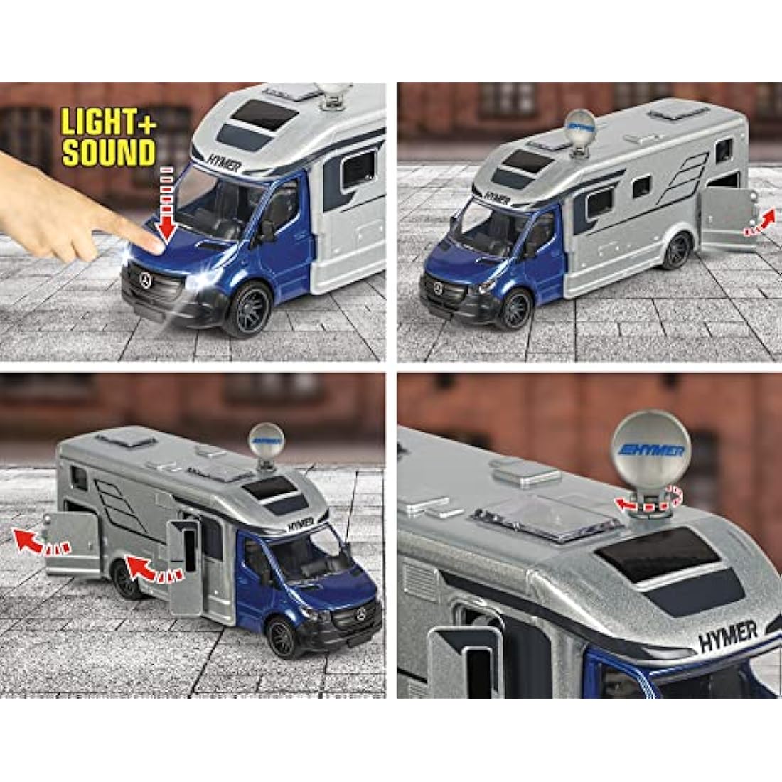 Majorette Grand Series City Hymer B-Class 780T Camper Die-Cast Toy - Larger 1:43 Scale Model - Batteries Included