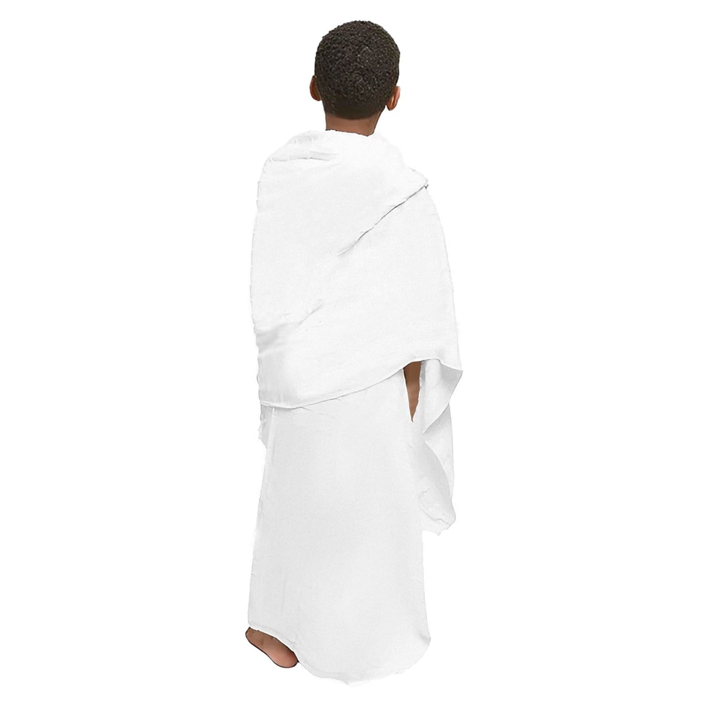 Faxianther 2Pcs Soft Ihram Towel Set for Boys, Kids Breathable White Islamic Pilgrimage Ritual Towel Wrap Cotton Muslim Prayer Shawl Clothes Mecca