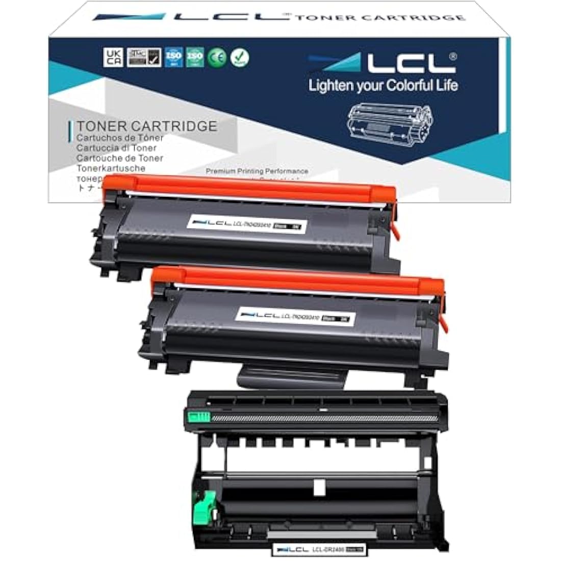 LCL Compatible Toner Cartridge TN2420 TN-2420 TN2410 TN-2410 3000 pages Drum DR-2400 DR2400 (2 Black 1 Drum) Replacement for Brother HL-L2375DW DCP-L2550DW MFC-L2715DW HL-L2350DW HL-L2310D HL-L2357DW
