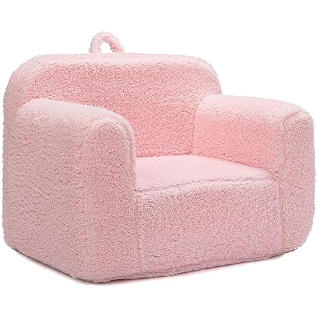 BEJOY Kids Sofa Ultra-Soft Snuggle Foam Filled Chair, Single Cuddly Sherpa Reading Couch for Boys and Girls, Pink