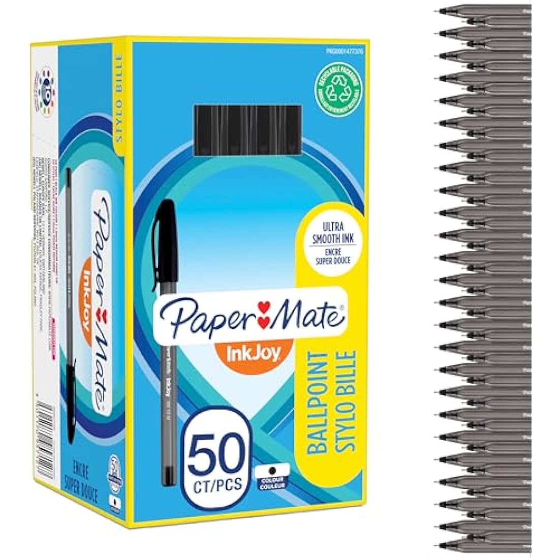 Paper Mate InkJoy 100ST Ballpoint Pens | Medium Point (1.0mm) | Black | 50 Count