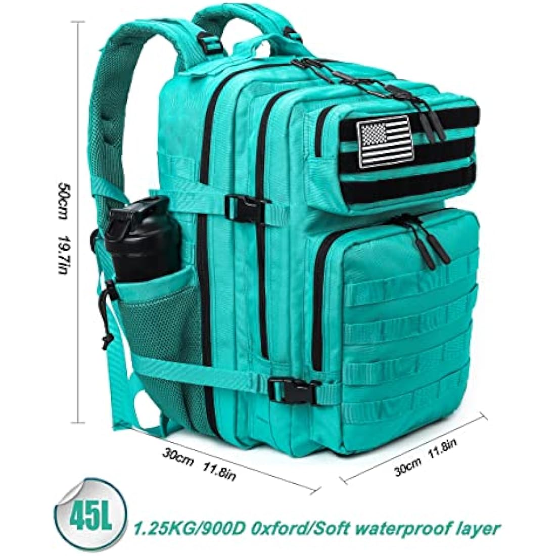 LHI Military Tactical Backpack for Men and Women 45L Large waterproof Rucksack for School, Hiking, Trekking, Hunting
