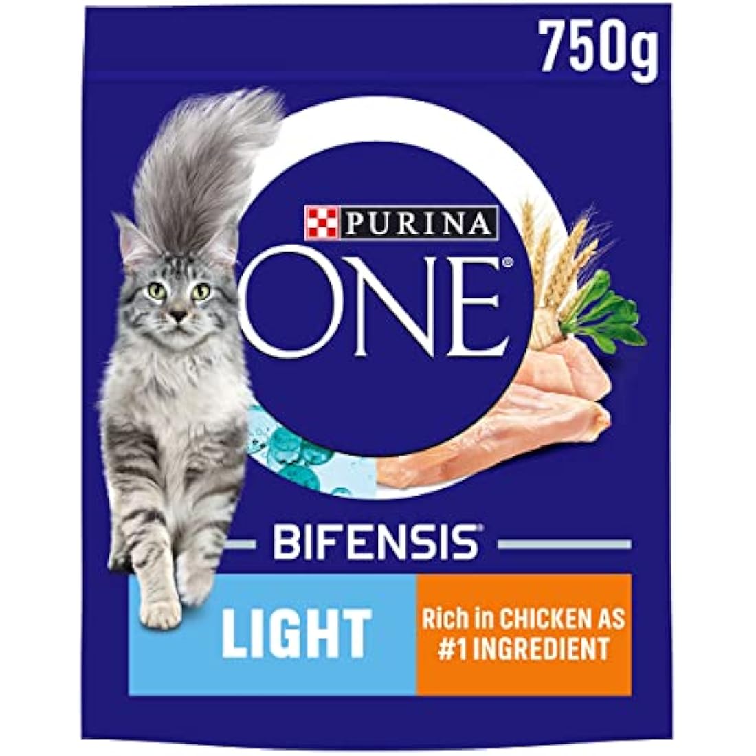 PURINA ONE Light Chicken Dry Cat Food 750g (Pack of 4)