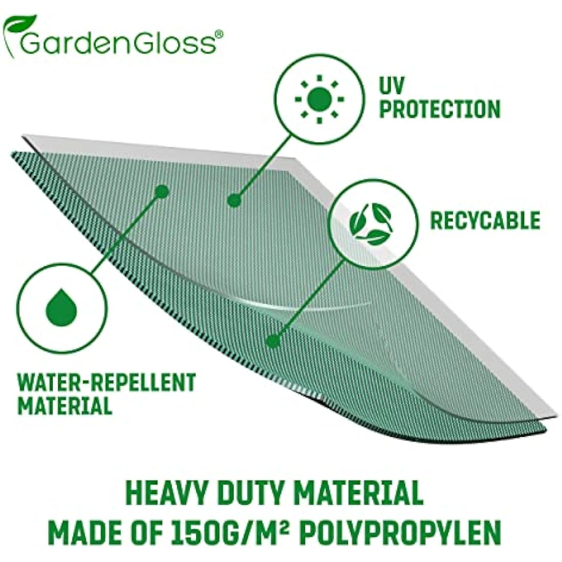 GardenGloss® Garden Waste Bags Heavy Duty with Handles (4pcs) - 272L High Capacity Garden Bag - UV Stable and Water Repellent - Reusable