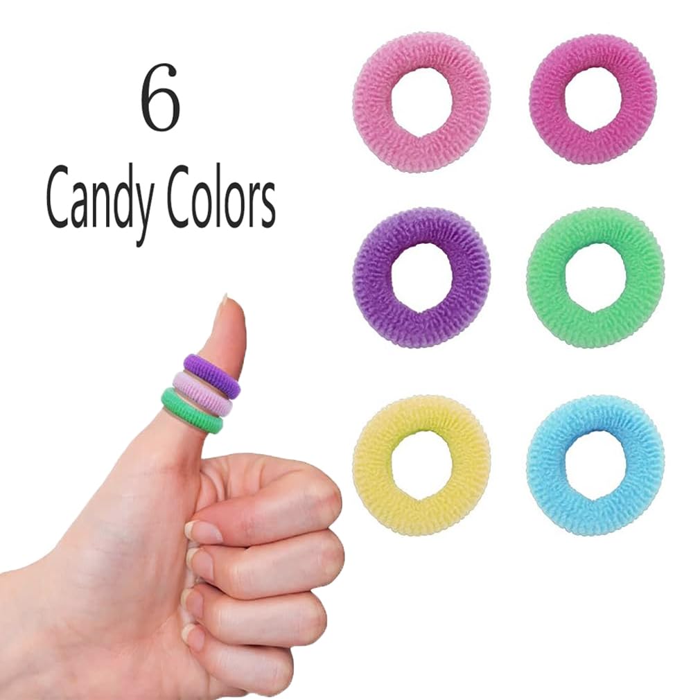 100pcs Seamless Hair Bobbles – Soft Elastic Hair Ties & Ponytail Holders for Women & Girls, No-Slip Hairbands Bulk Set