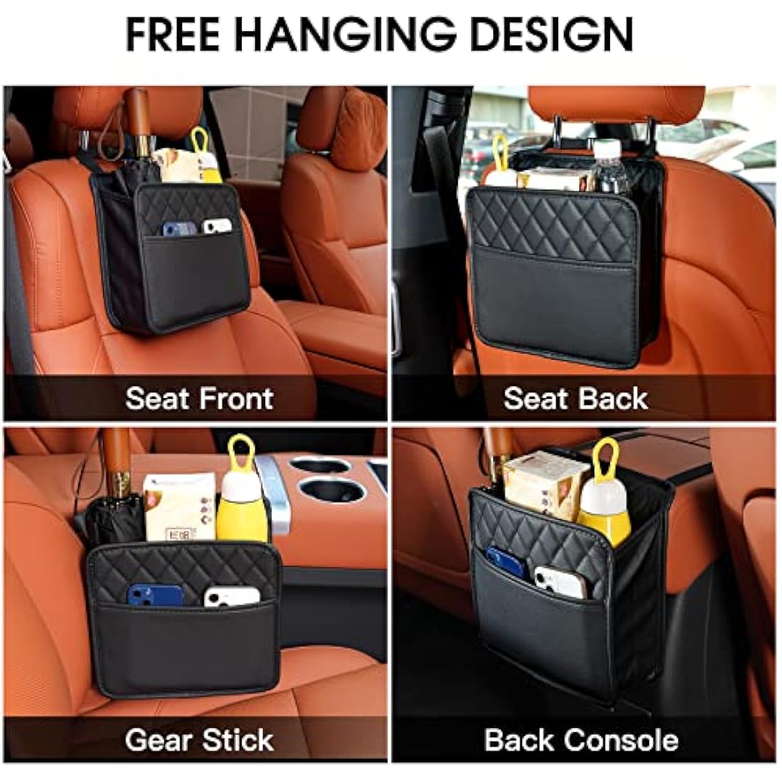 TeTupGa Car Seat Back Hanging Bag Car Document Holder Multi-Pocket Bottle Bag Storage Box Organizer Travel Tidy Pouch Pocket Kids