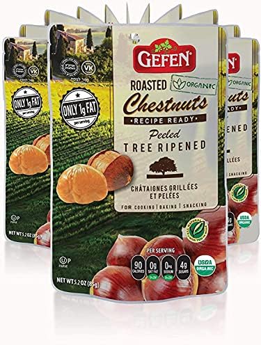 Gefen Whole Chestnuts, Roasted & Peeled | Ready-to-Eat 150g (12 Pack)