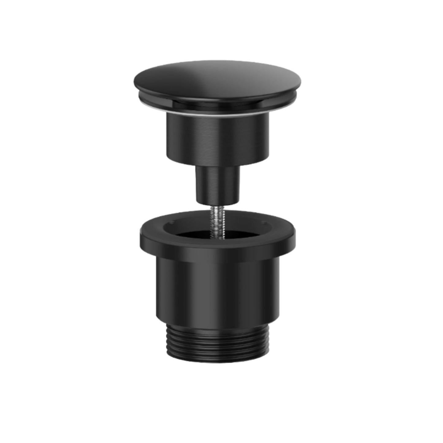Hulthor Universal Basin Waste ? Slotted & Unslotted Click Clack Sink Plug for Bathroom Basins, 1?? Standard Fitting (Black)