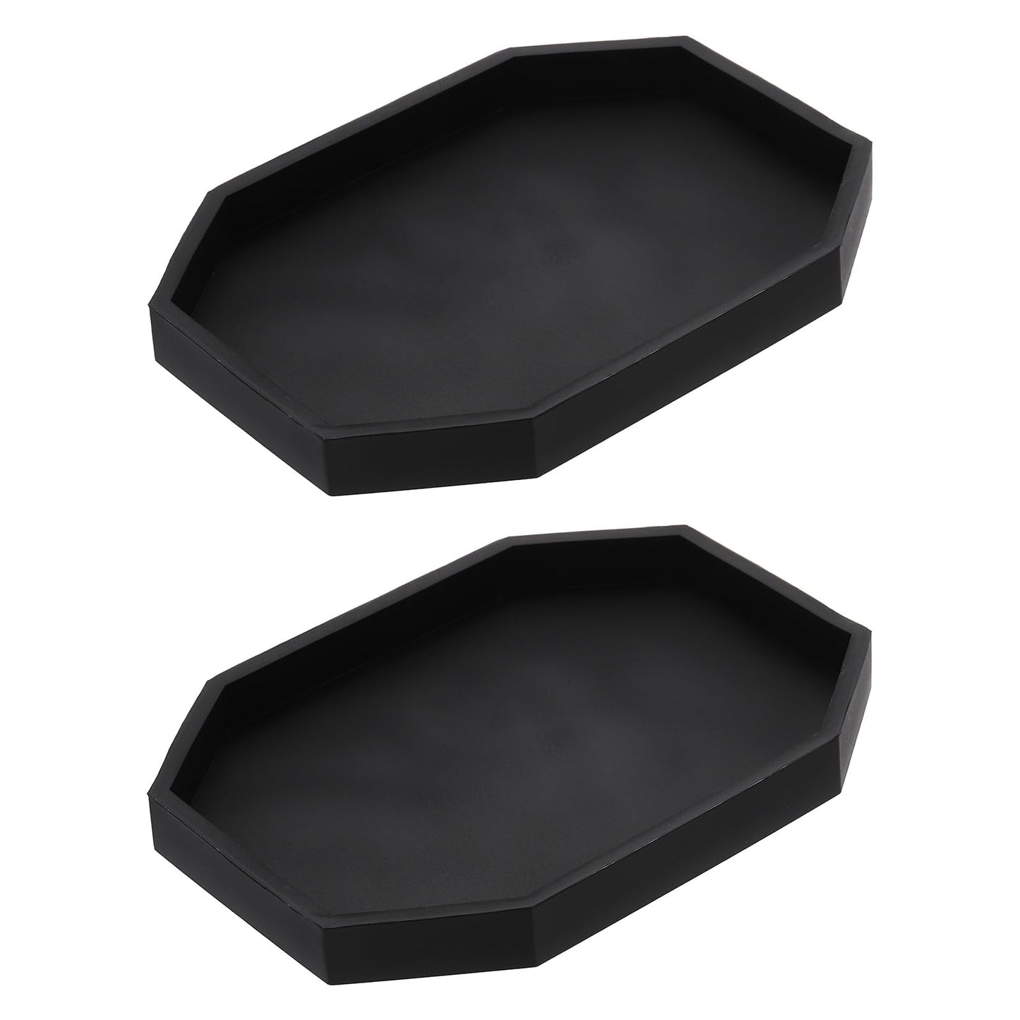 sourcing map 2Pcs Bathroom Vanity Tray, 7.9" x 6" Octagon Silicone Soap Dispenser Trays