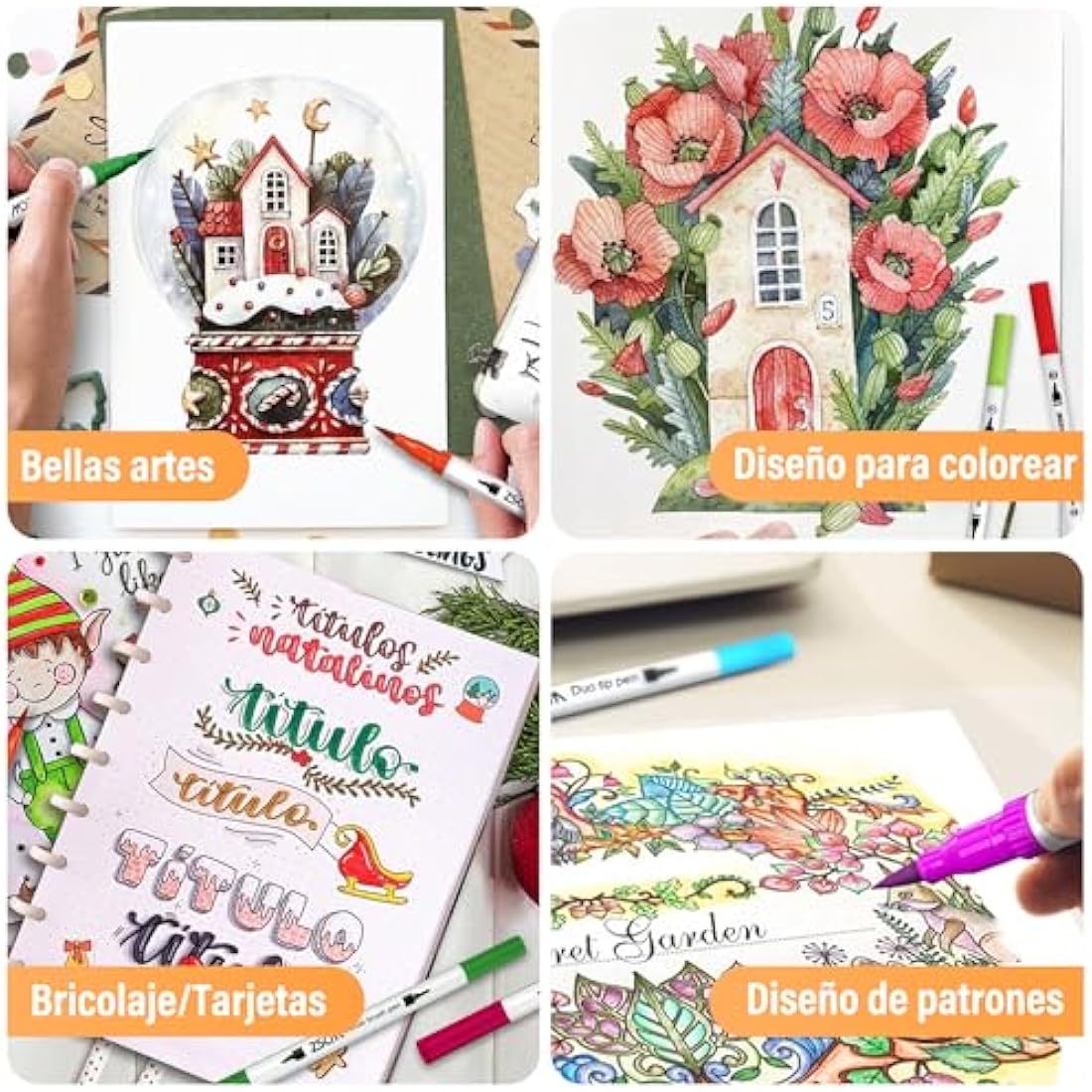 ZSCM Double pointed, 160 Colors Brush Pens Permanent Adult Pens Coloring books, Sketches, Calligraphy and Drawings, Lettering…
