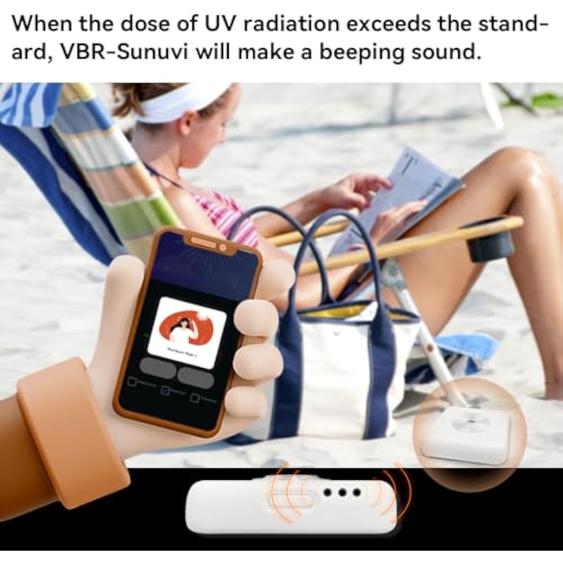 VBR Sun UVI Meter with UV Hurt Alarm,Sunburn Protect with Beeping Sound Reminder