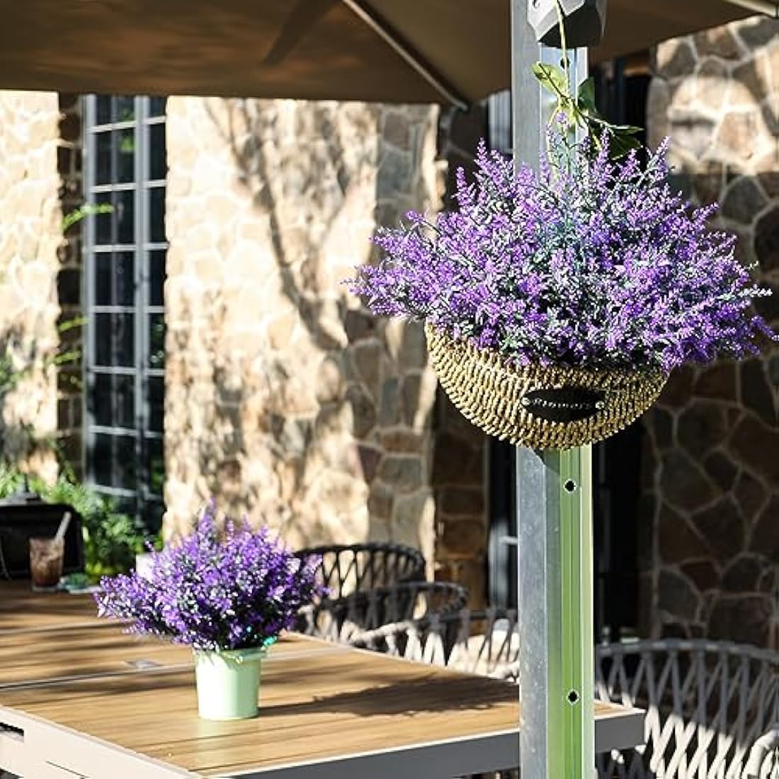 Sredumn 20 Bundles Artificial Flowers, artificial plants outdoor,UV Resistant Plastic Shrub Fake Flowers, for outside, garden, hanging, basket, fence, window, trellis decoration (Fuchsia)